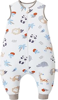 Chilsuessy Baby Schlafsack mit Füße 2.5 Tog Ganzjahres Schlafsack (CPC-Zertifizierung) Baby Schlafsäcke Babyschlafsack mit Beinen für Säugling Kinder, Wald Panda, 70cm/Baby Höhe 80-90cm