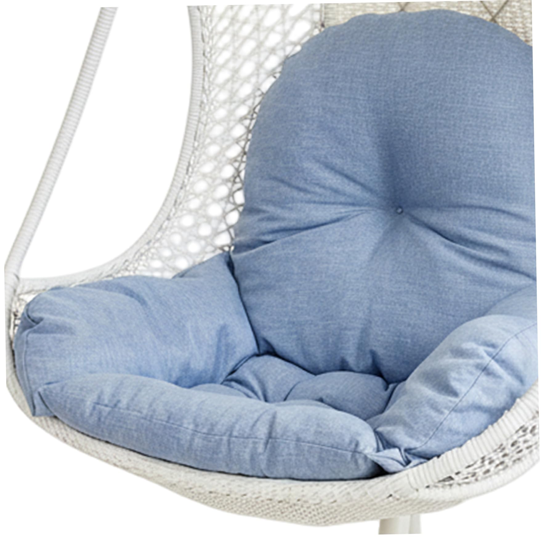 Neptuiby Egg Chair Cushion Replacement Thickened Cotton Linen Swing Chair Cushion for Hanging Basket, Hammock, Patio Chairs Blue