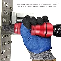 Vista 3 de Kit de adaptador de taladro de remache eléctrico, kit de adaptador de tuerca de remache inalámbrico portátil con 6 cabezales intercambiables