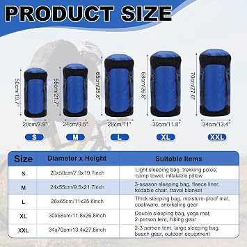 Compression Sack Ultralight Sleeping Bag Stuff Water-Resistant