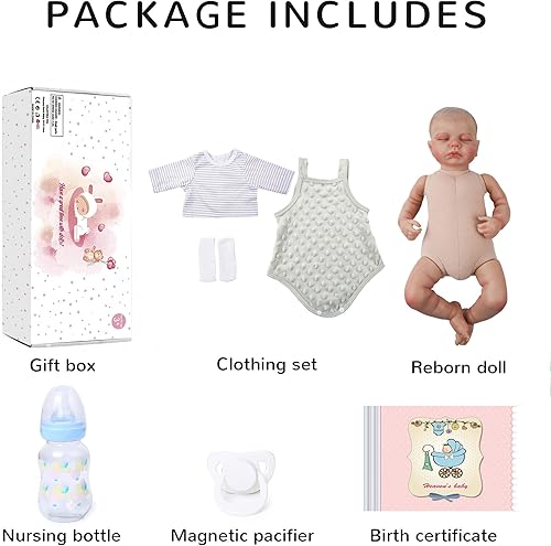 Miniatura 6 de WOOROY Realistic Reborn Baby Dolls - 20 Inch Lifelike Newborn Sleeping Baby Doll Real Life Baby Dolls That Look Real Soft Weighted Gift Toys for