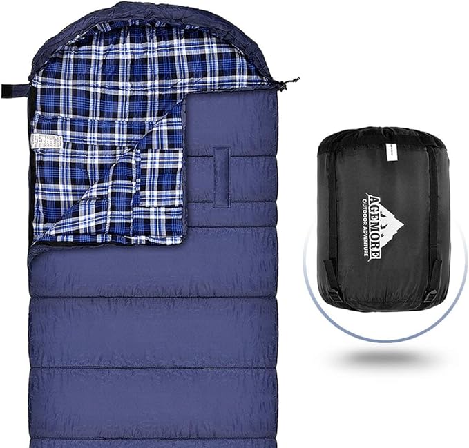 Cotton Flannel Sleeping bag for Adults, 230x89cm XL, Waterproof, Great