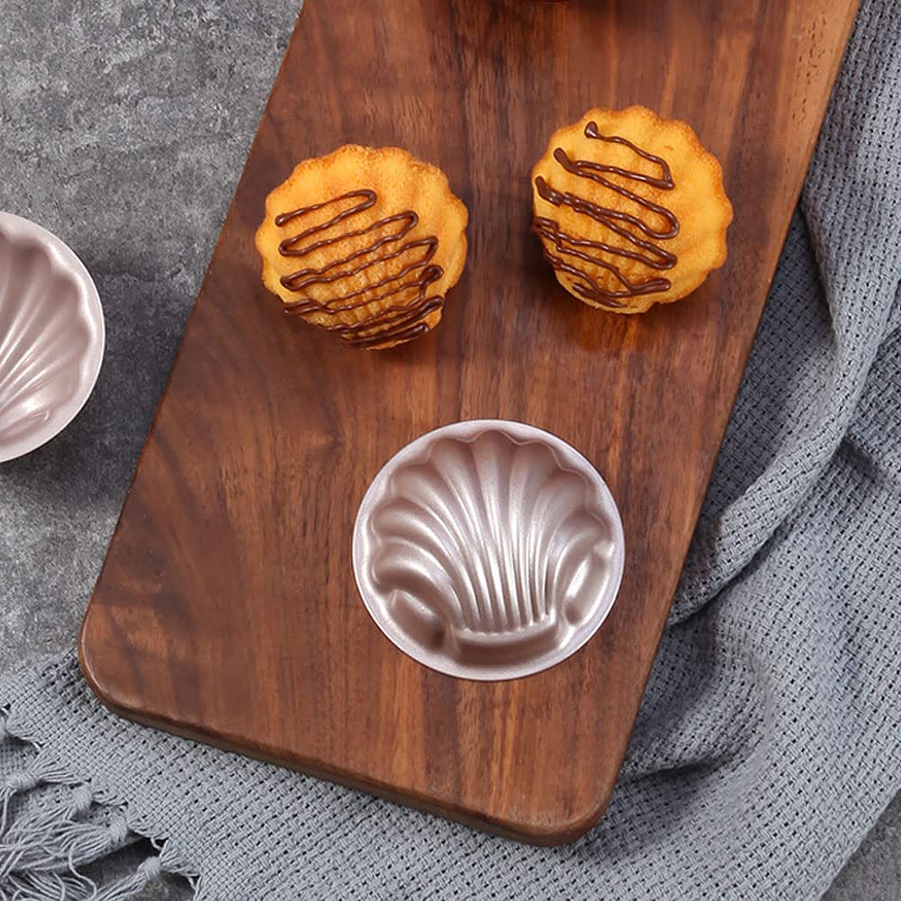 Molde De Pastel De Bandeja Madeleine No Pegajoso De 3 Pulgadas (8-Pack)