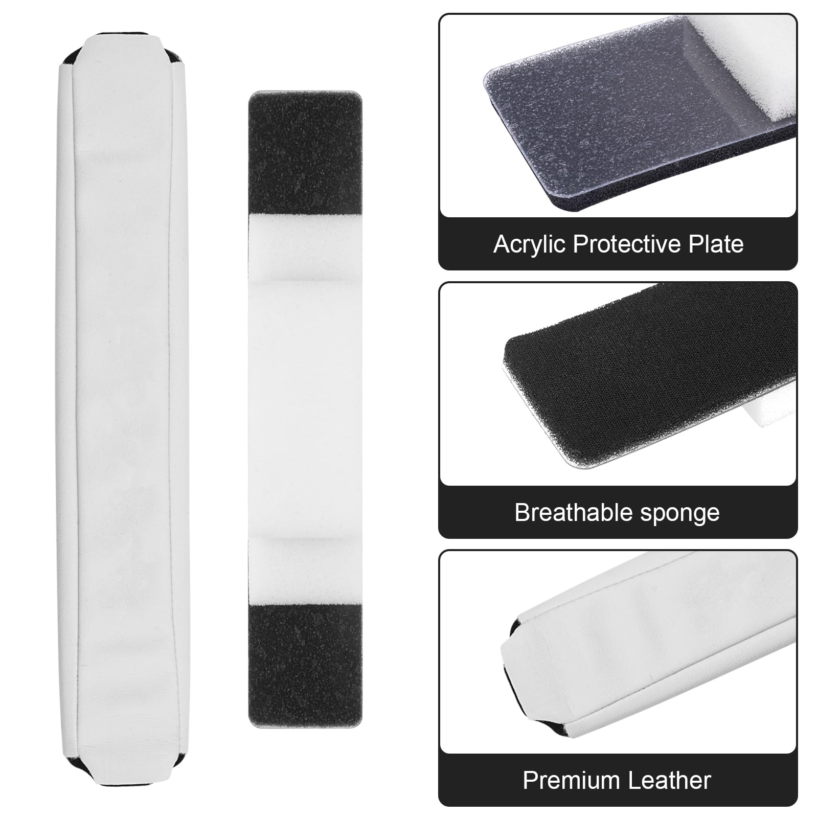 Alitutumao Soft Protein Leather Headband Cushion Pads Compatible with Monster Beats by Dr.Dre PRO Detox Wireless Headset Headphones (White) 4