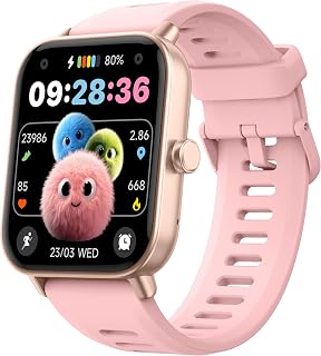Kids Smart Watch, Kids Watch No Phone Needed Heart Rate & Sleep Tracker, Stress & SpO2 Monitor, 1.8" Fitness Tracker Step Counter, Alarm Clock, Games, Swimming Watch for Boys Girls Teens Aged 5+