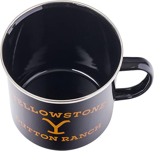 Miniatura 3 de Silver Buffalo Yellowstone Dutton Ranch - Taza esmaltada para caravana, 21 onzas