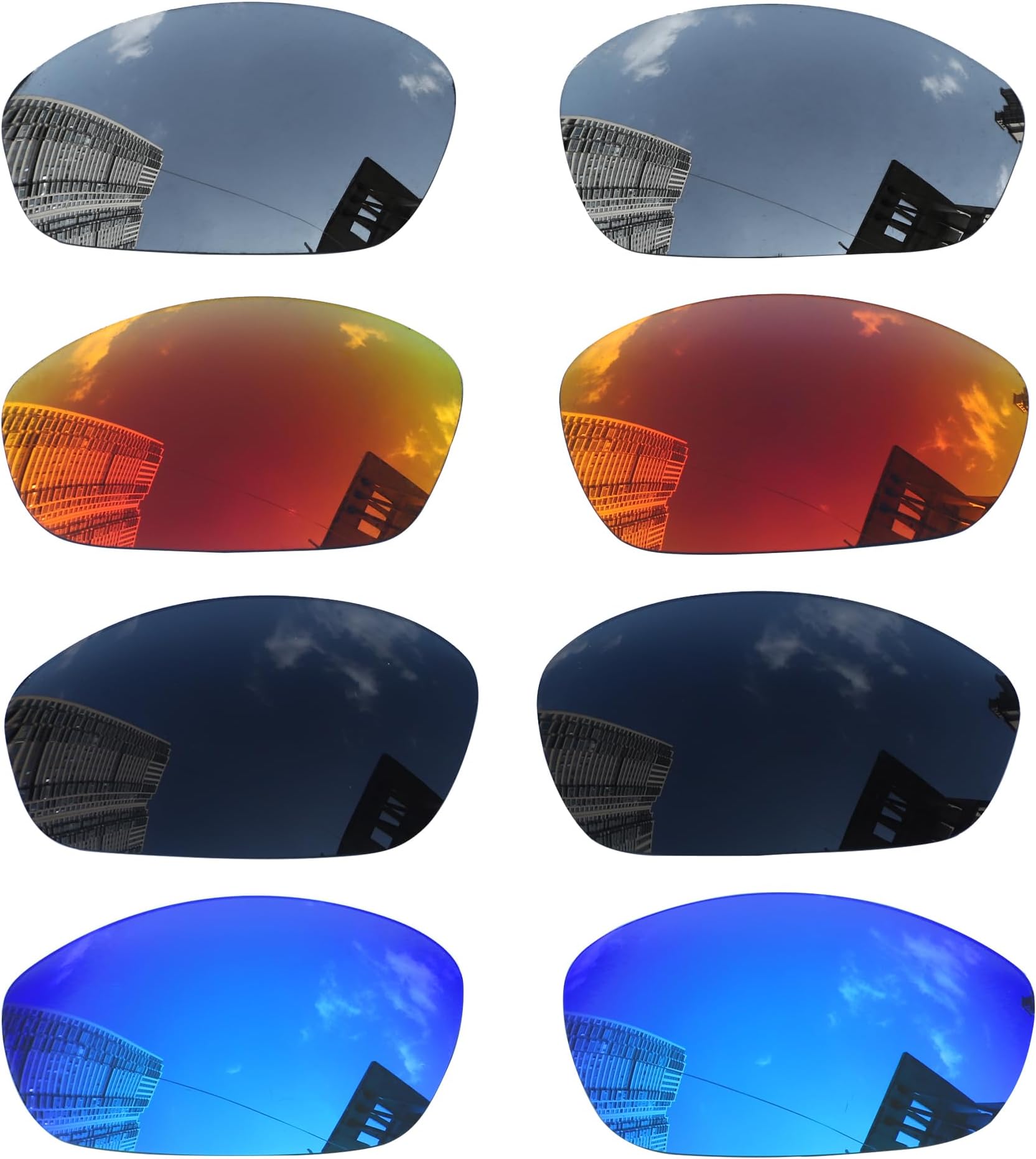 4 Pairs Polarized Replacement Lenses for Oakley Straight Jacket 2007 Sunglasses, Perfectly Fit, Shatterproof, Anti-scratch, Value Pack