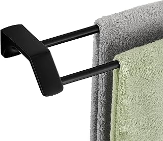 Doppel Badetuchhalter Handtuchhalter Handtuchstange Bad Edelstahl Handtuchhalter Handtuchstangen für Badezimmer, Schlafzimmer, Küche, Hotel (Schwarz, 60CM)