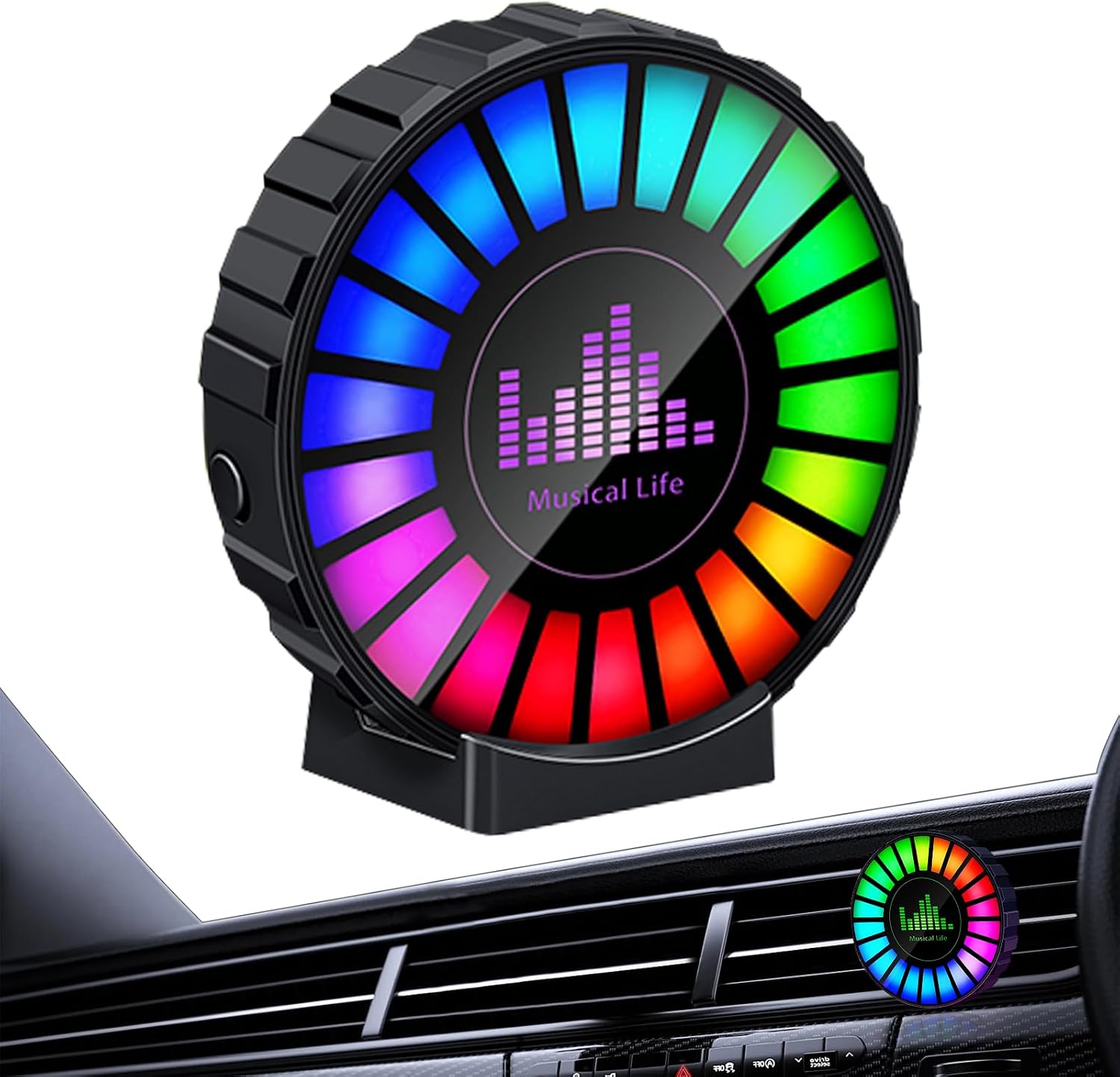 RGB Sound Control Fragrance Light LED Music Rhythm Ambient Lights Clip-on Air Vent Freshener Pickup Lamp Universal Interior Accessories for Car Home Party