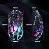 GravaStar Mercury X Pro Wireless Gaming Mouse - 32,000 DPI PAW 3950 Sensor, 8,000Hz Polling Speed, Magnesium Alloy Hollow Frame, RGB Lighting, 5 Programmable Buttons, Three Modes (Neon Graffiti)