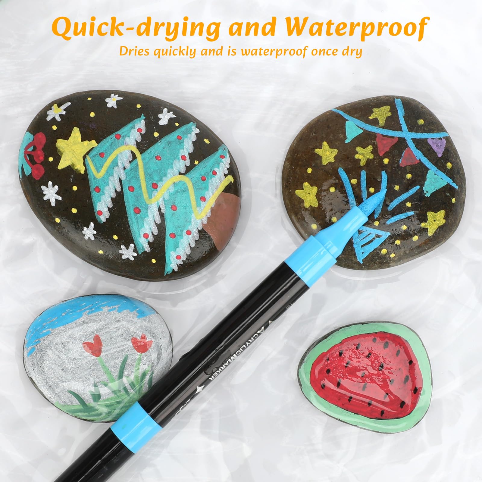 120 Couleurs Feutre Acrylique,stylos Acryliques à Pointe Pinceau Pour Le Coloriage Adulte,Acrylic Paint Markers Pour Coloriage - Beaux-Arts Et Loisirs Créatifs