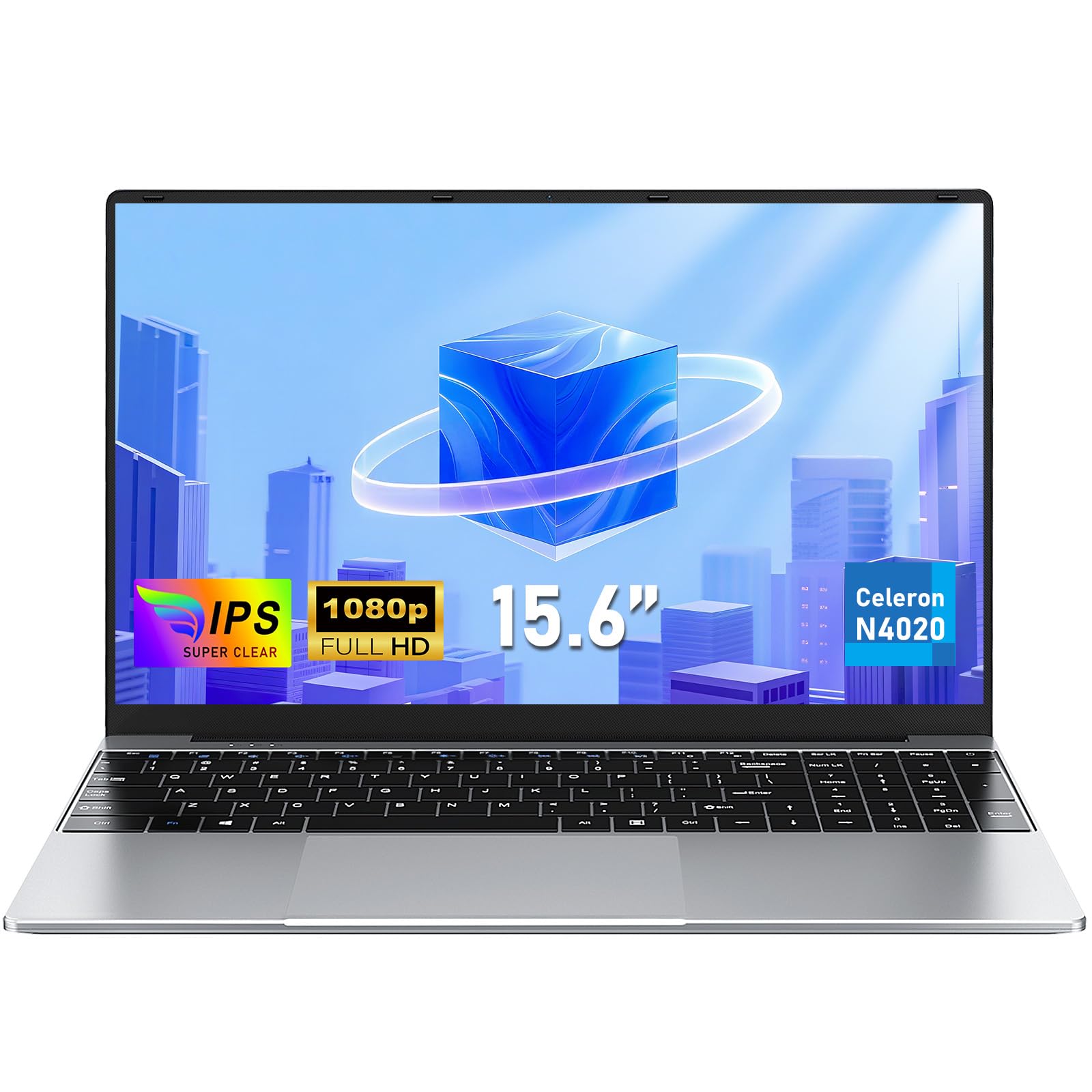 FUNYET Laptop, Portatile da 15,6 Pollici, 8GB RAM 256GB SSD, Processore portatile N4020, IPS FHD 1920 x 1080 Notebook, 180° apertura chiusura, 5000mAh, slot per schede TF, Win11pro Computer