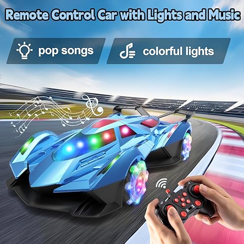 Miniatura 2 de SASBSC Lamb - Auto de control remoto para niños de 4-7, 8-12, autos a control remoto con rotación de 360, aerosol, música y luces 112, juguetes de