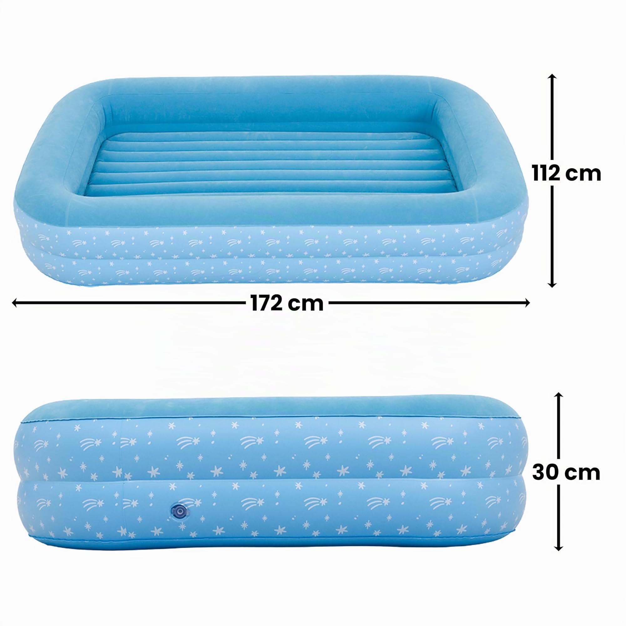 AVENLI Luftmatratze Luftbett Kinderbett mit Pumpe für 1 Kind 172x112x30cm aufblasbare Matratze Gästebett weiche Liegefläche mit beflockter Oberfläche Reise-Bett für Camping & Zuhause