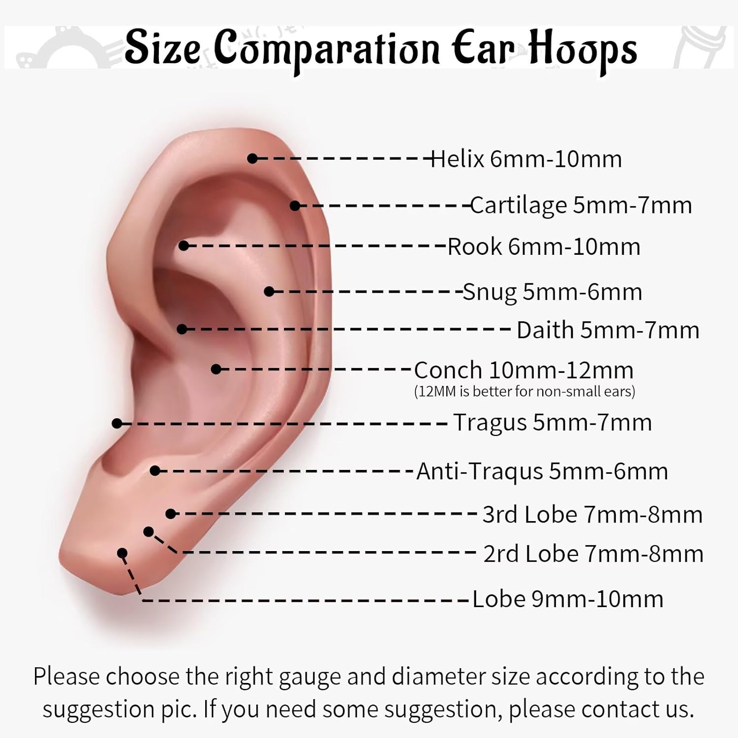 WBRWP G23 Titanium Conch Piercing Jewelry Set: 16G 8mm/10mm/12mm Double/Triple Hoop Nose Septum Rings Hypoallergenic Hinged Segment Clicker Helix Cartilage Conch Earrings - Image 6