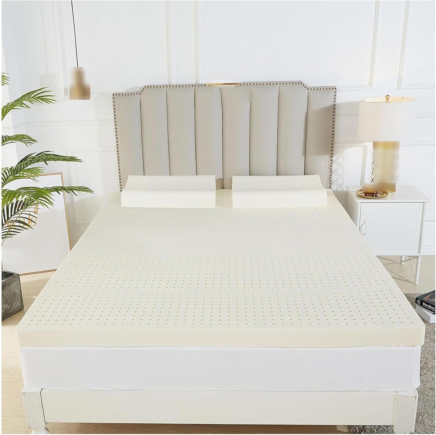 Premium Natural Latex Mattress Topper, 1" Medium Firm, OrgaCover, Alleviates Shoulder & Back Pain, 180x190cm (71x75in) - Comfortable Sleep Solution