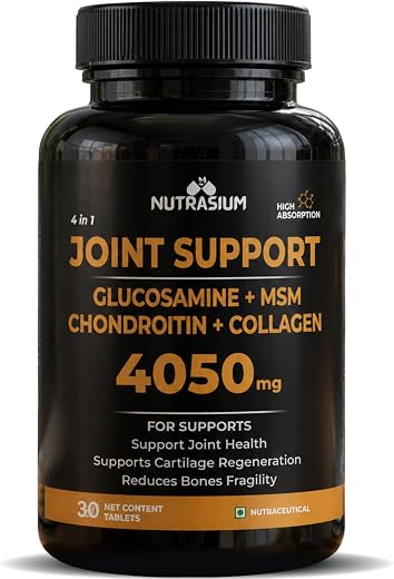 Nutrasium Glucosamine 1500mg | Joint Support | Cartilage &amp; Muscle | 30 Tabs | Glucosamine, Chondroitin, MSM &amp; Collagen | S...