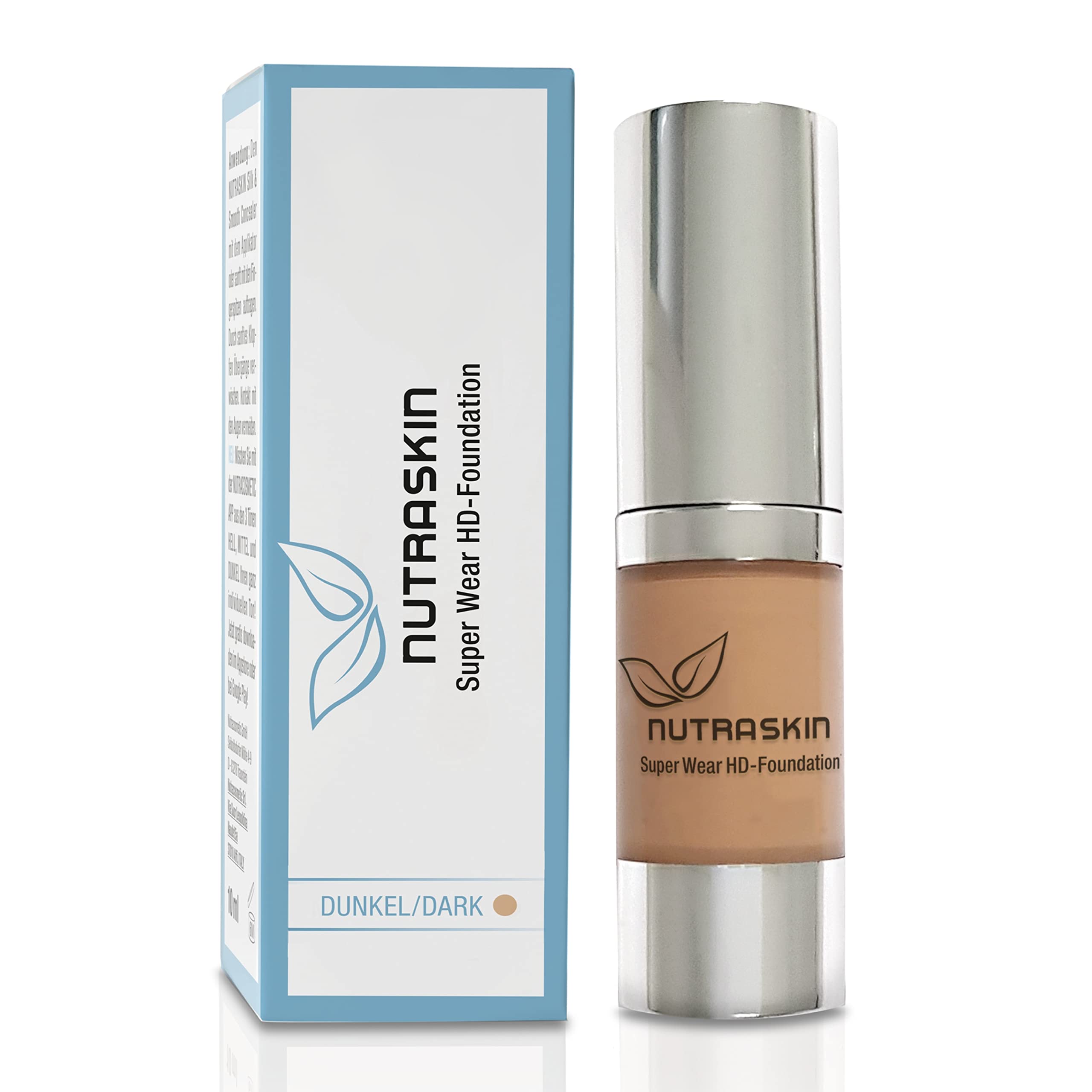 Nutraskin Super Wear HD Base Oscura - Base de Maquillaje Líquida I Cosmético para un Cutis Radiante I Imprimación Duradera y Resistente al Agua I Fabricada en Alemania I 15ml