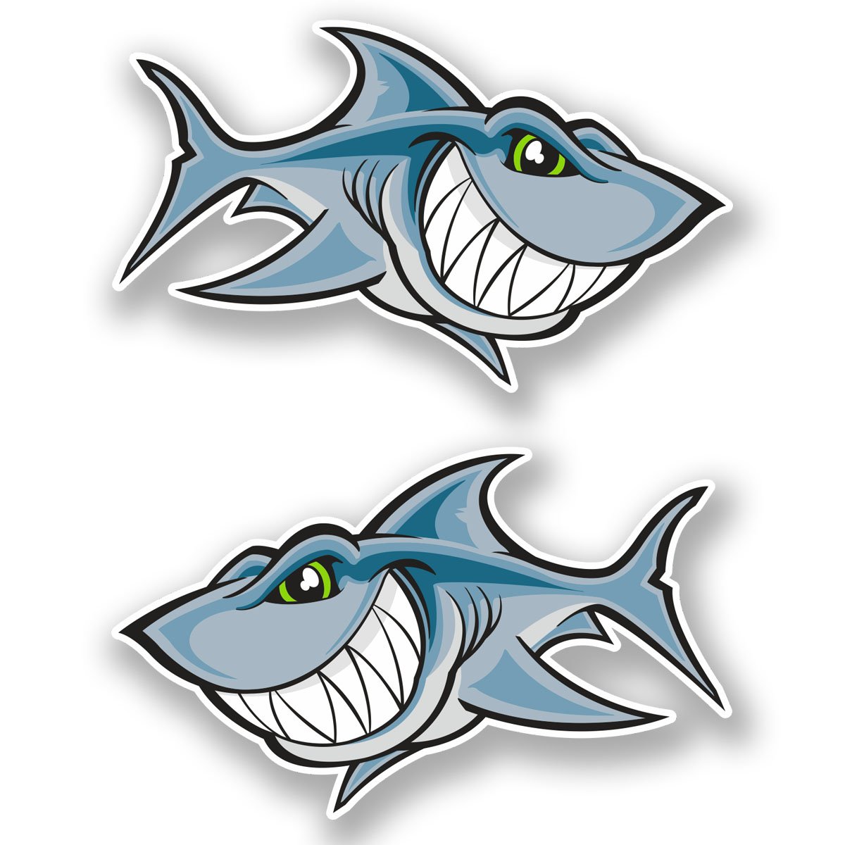 DestinationVinyl 2 x 10cm Great White Shark Vinyl Sticker Laptop Car Helmet Scuba Diving #5962 (10cm Wide x 6cm Tall)