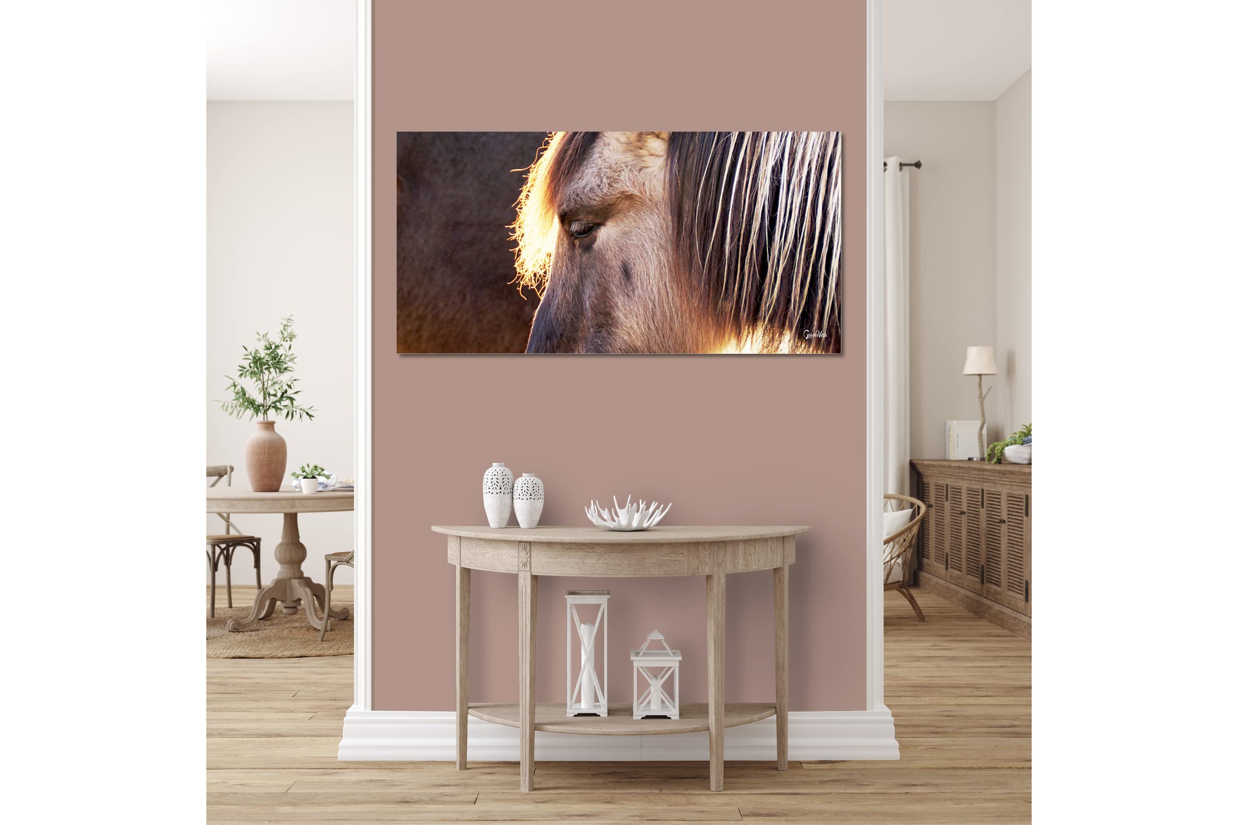 Glücksvilla - Wildpferd 1 (Acrylglas-Bild 5 mm, 120 x 60 cm) | div. Maße - aus DE - Kunstdruck Deko Wandbild quer - Pferd Pony Bauernhof Natur Tier