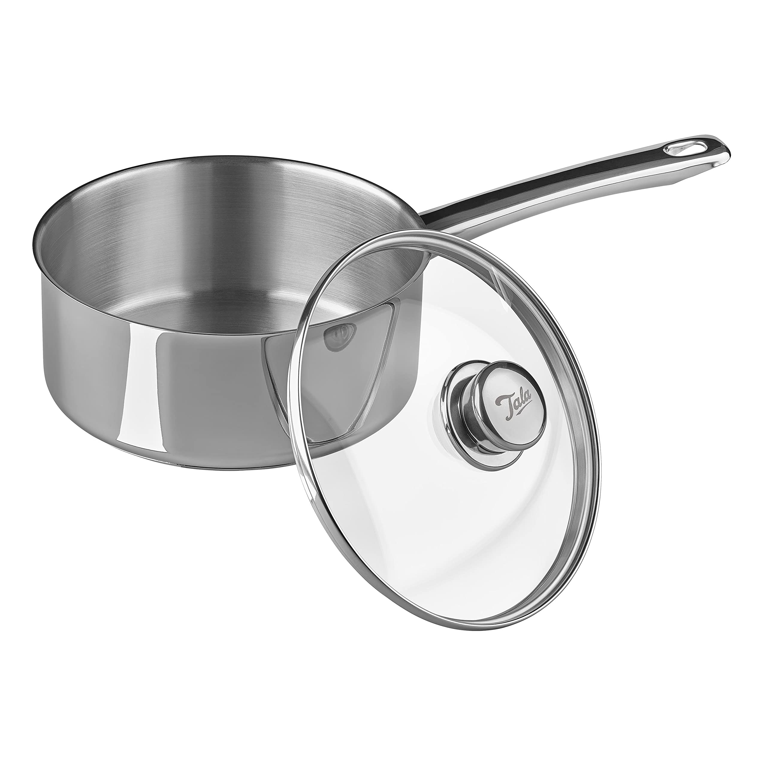 Tala Utensilios de cocina de acero inoxidable de alto rendimiento, 20 cm, con tapa de cristal, fabricado en Portugal, con garantía, apto para todo tipo de fogones, incluida la inducción (10A14339)