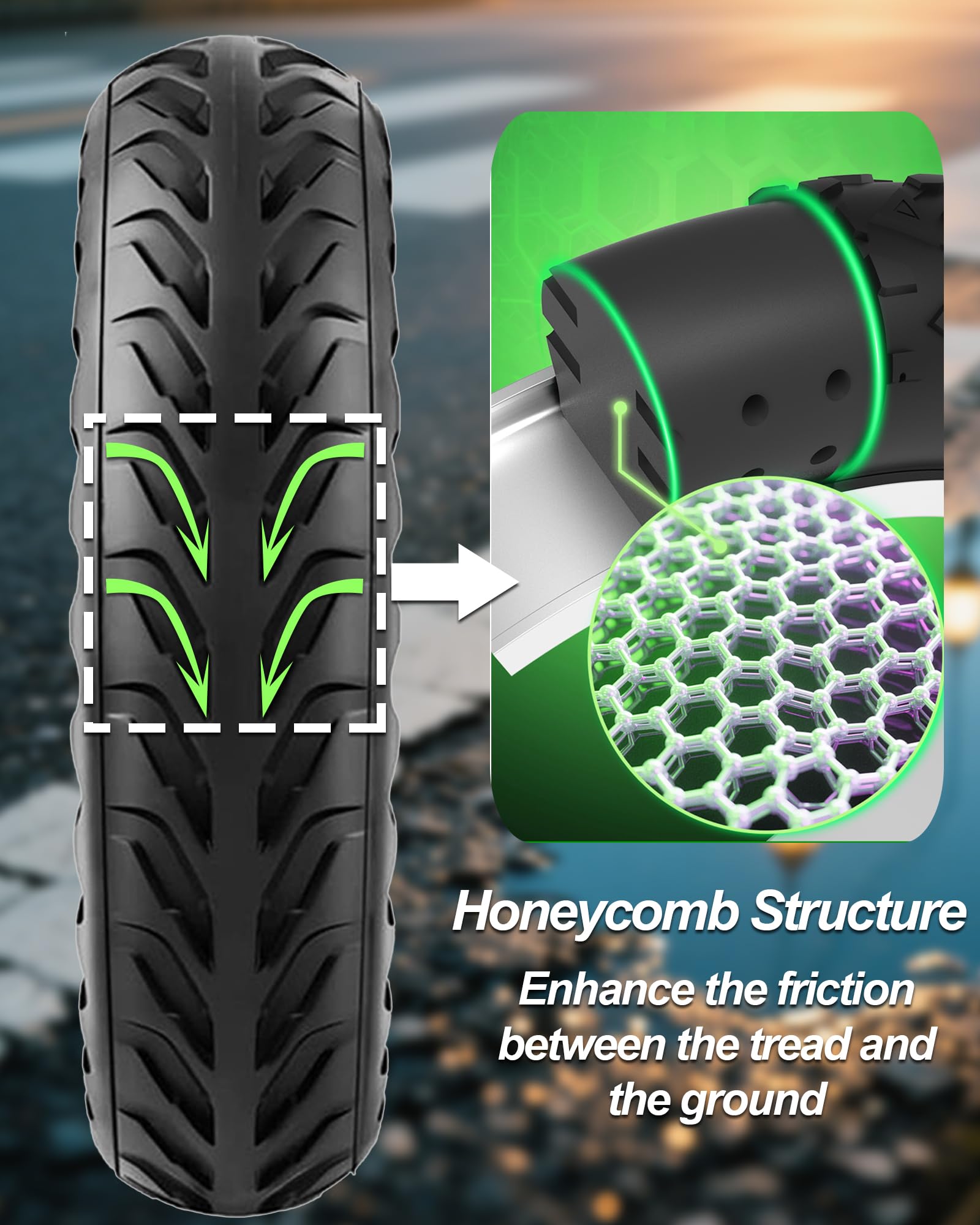 2 Pezzi Pneumatici 8,5x2,0 (50/75-6.1) Gomme Piene per Monopattino Elettrico, Compatibili con Xiaomi M365/Pro 2/3/3 Lite, Hiboy S2, Gotrax GXL V2/XR/APEX