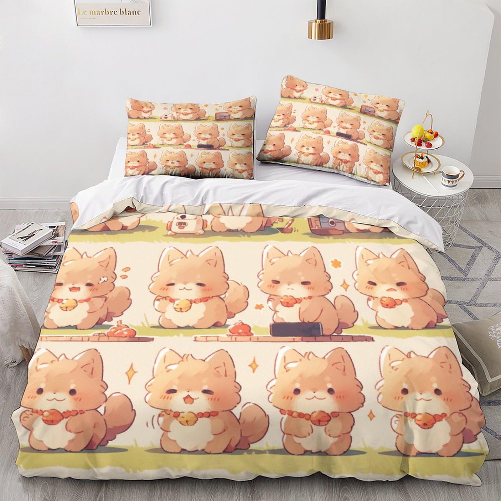 Housse de couette chat persan microfibre 220x240cm anti-pli