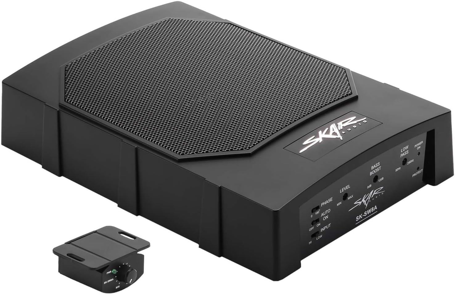 Skar Audio SK-SW8A 8" 150 Watt Compact Powered Active Low Profile Under-Seat Car Subwoofer