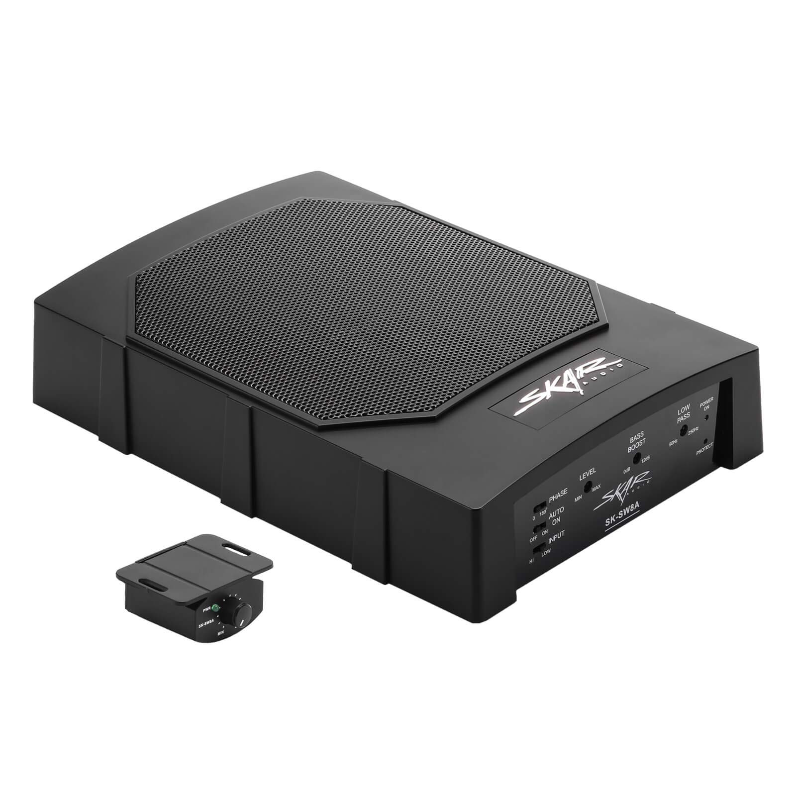 Skar Audio SK-SW8A 8" 150 Watt Compact Powered Active Low Profile Under-Seat Car Subwoofer