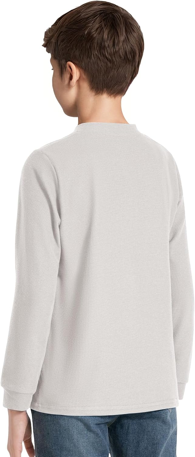 Boys Henley Long Sleeve Shirts Cotton T-Shirts for Boy Spring Fall Winter Kids Casual Basic Tee Tops 7-14 Years - Image 4