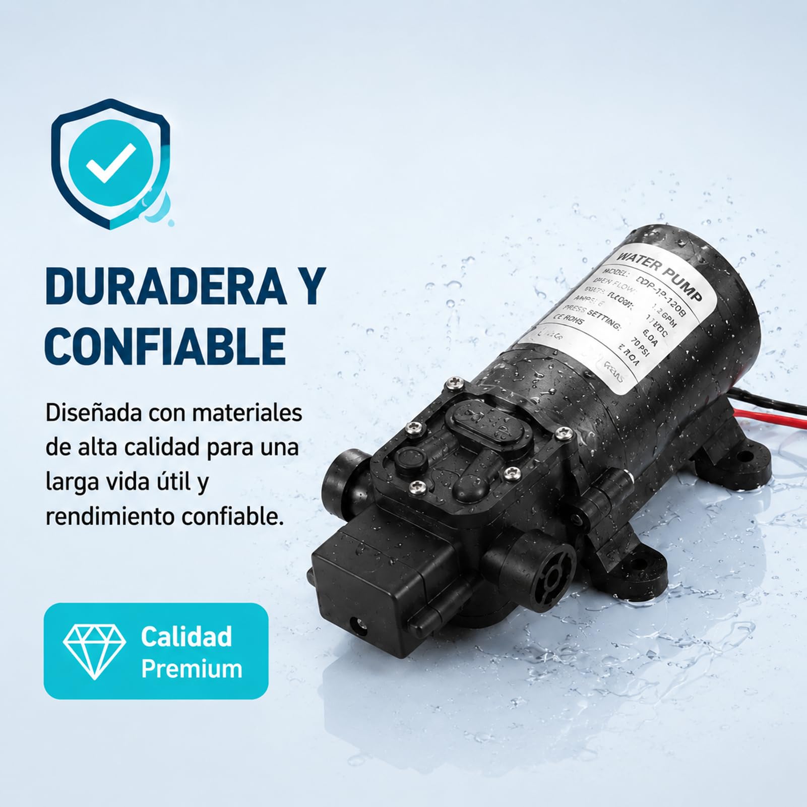 Micro pompa a membrana, 12V DC Micro pompa a membrana 5L / min Pompa elettrica ad alta pressione per autolavaggio 60W
