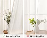 MIULEE Non-See-Through Privacy Linen Curtains 2 Panels, Light Filtering Window Curtains Farnhouse Textured Back Tab Semi Sheer Drapes for Bedroom Living Room, 52 x 84 Inches Long, Natural White