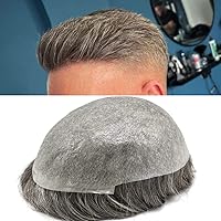 Vista 17 de Tupé para hombre, pieza de cabello humano real, sistema de reemplazo para hombres, piel ultrafina, tupé, línea capilar natural, tupé para hombre, 3#