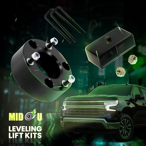 Miniatura 7 de Kit de elevación de nivelación para Chevy Silverado 1500 GMC Sierra 1500 2WD4WD, MIDOU AUTO Kit de elevación de nivelación completo delantero y