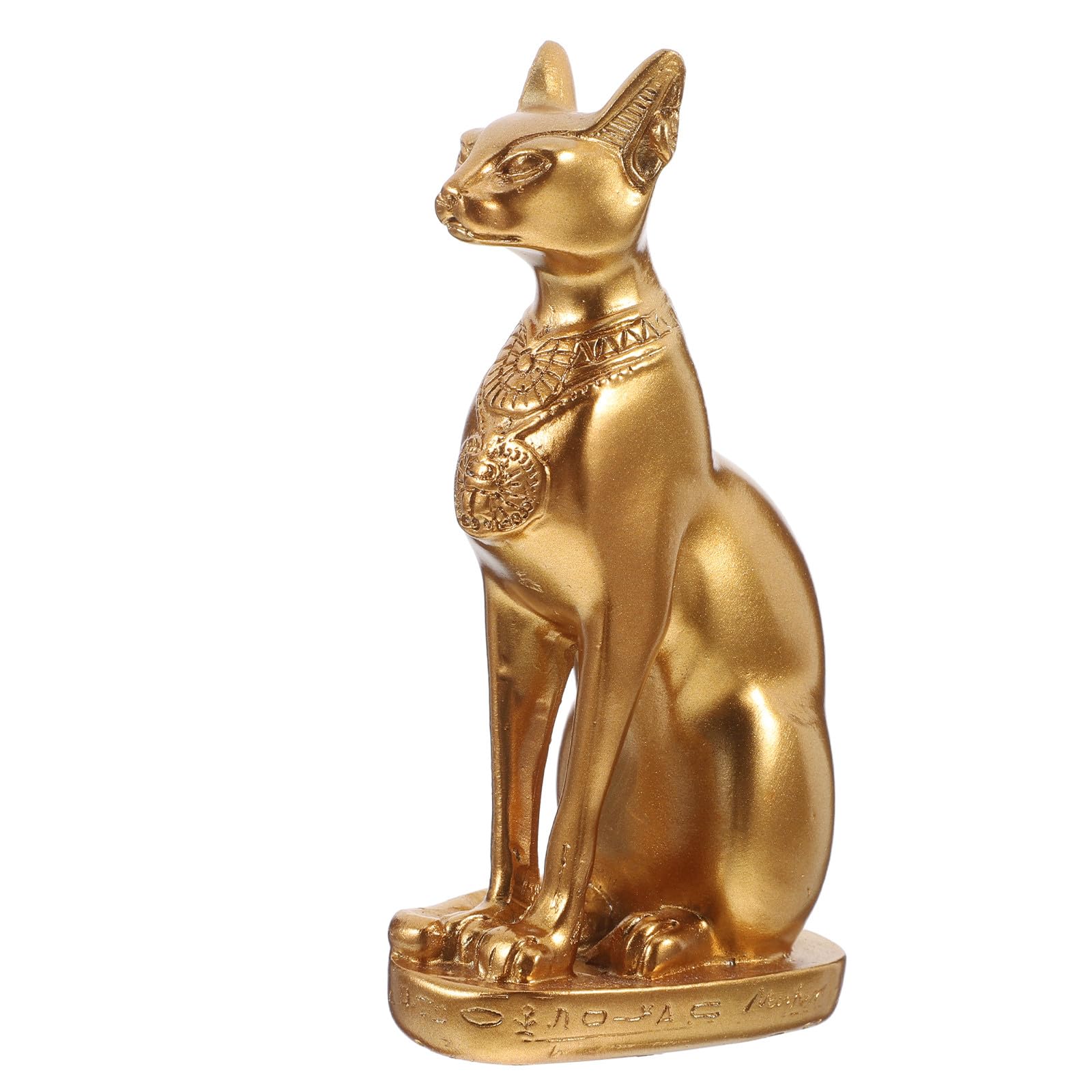 Alipis Escultura para Resina Egipcio Gato Decorativa Dorada de Hogar