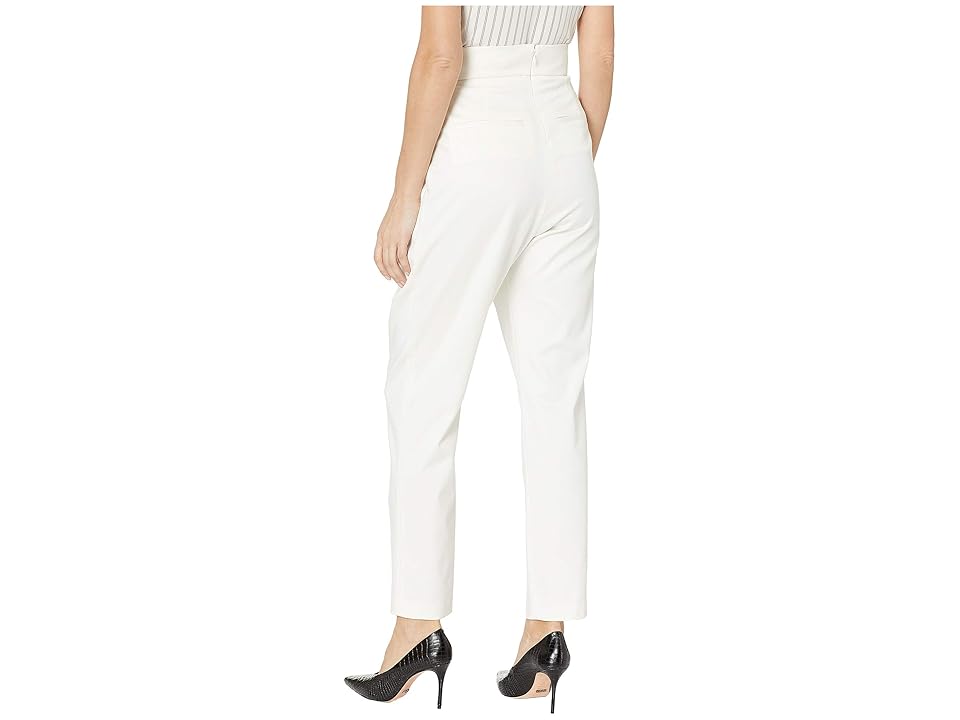

BCBGMAXAZRIA Belted Pleat Front Ankle Pants (Gardenia) Women's Casual Pants, White
