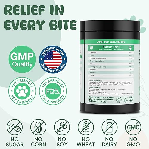 Miniatura 7 de LHQR Probióticos para perros  Enzimas digestivas y prebióticos para la salud intestinal, probióticos masticables para perros, alivio de la diarrea y