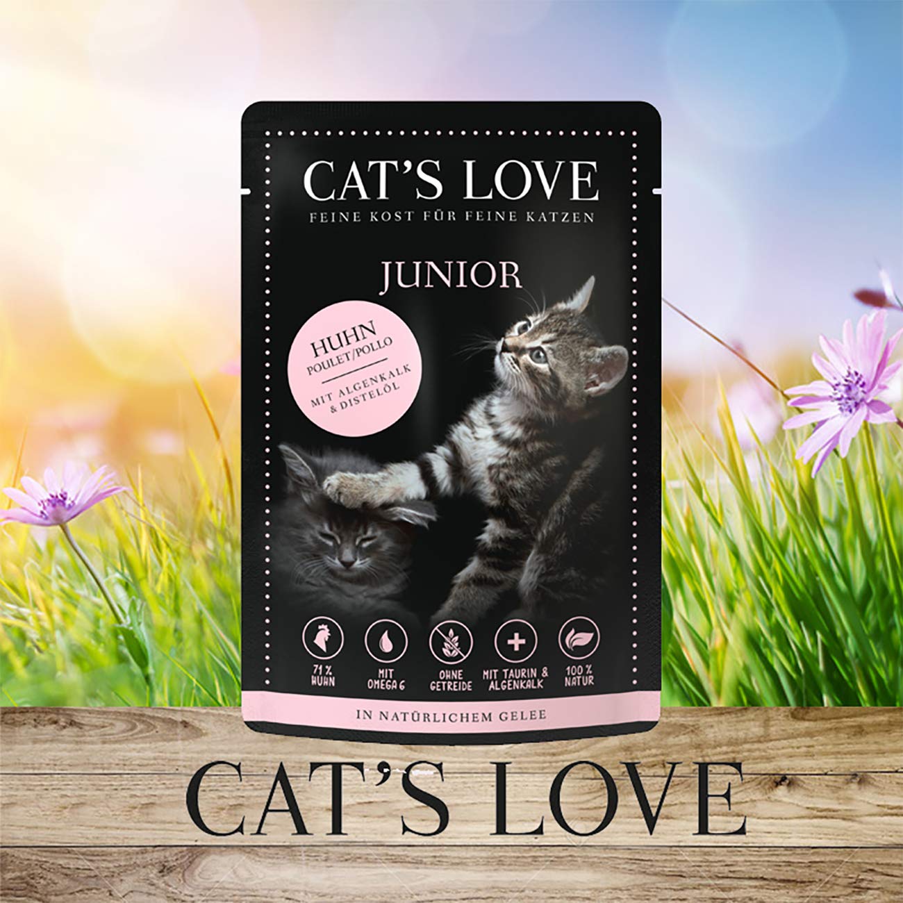 Cat´s Love Junior karma dla kotów, mokra karma dla kurczaków (kurczak, 24 x 85 g)