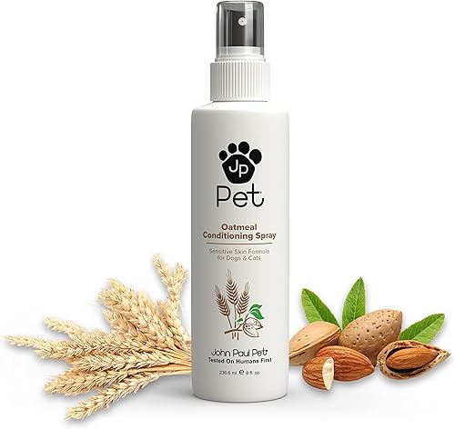 Spray acondicionador de avena para perros y gatos fórmula de piel sensible con aloe para la sequedad de picazón para mascotas pH equilibrado libre