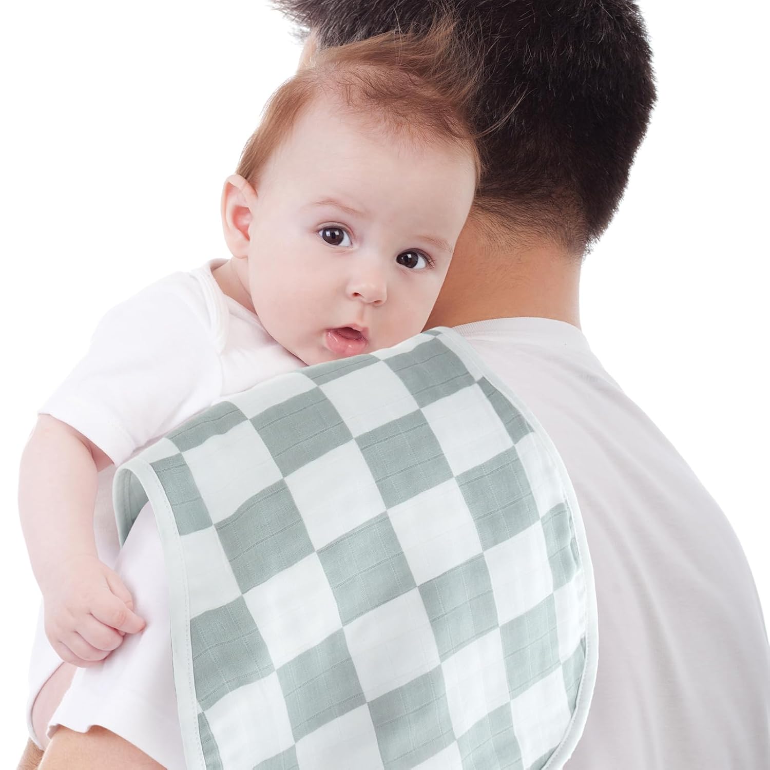 LifeTree Muslin Swaddle Blankets, Baby Burp Cloths for Boys Girls Neutral Newborn, Soft 70% Viscose from Bamboo and 30% Cotton Checkered
