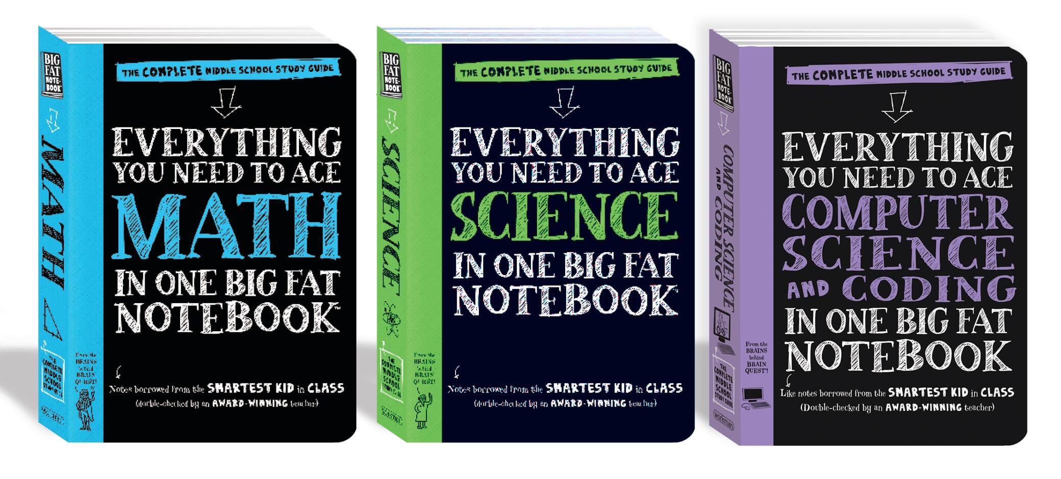 The Big Fat Middle School STEM 3-Book Boxed Set: Includes Everything You Need to Ace Math, Science, and Computer Science and Coding