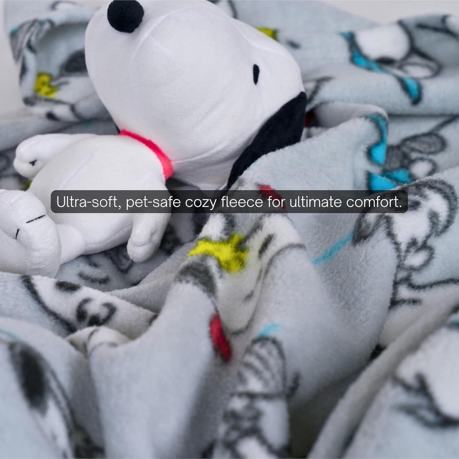 Snoopy Peanuts® Dog Blanket & Pillow Set, 40x50, Machine Washable Super Soft Cozy Throw for Pets & Cats (Officially Licensed Product) by Franco Pet