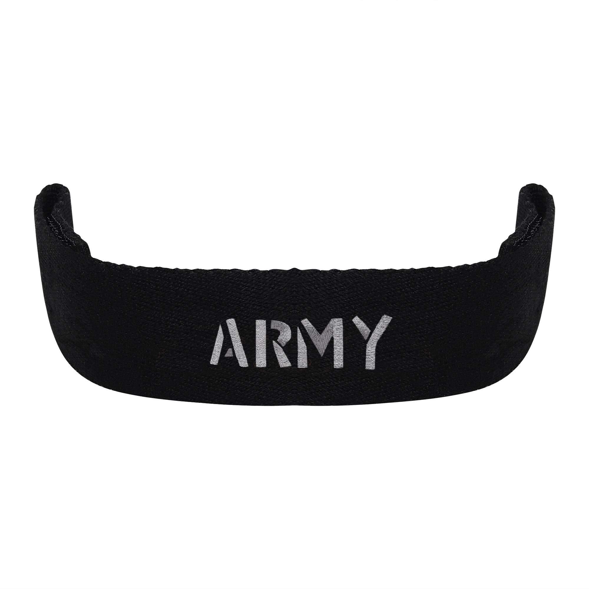 MASQ By Q-One Cotton Reusable, Washable, Size Adjustable Embroidered Mask Strap for Unisex, Men, Women, Boys, Girls, Kids (Black-Army, Pack of 3)-picture-44