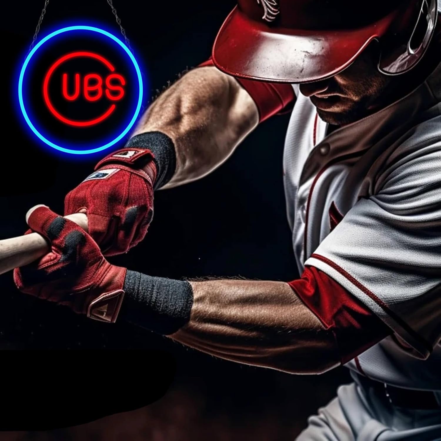 Cubs Neon Sign For Wall Decor - LED Baseball Logo Neon Sign For Man Cave Bedroom,Parties, Bars, Office Wall Art and Game Room Decor - Image 2