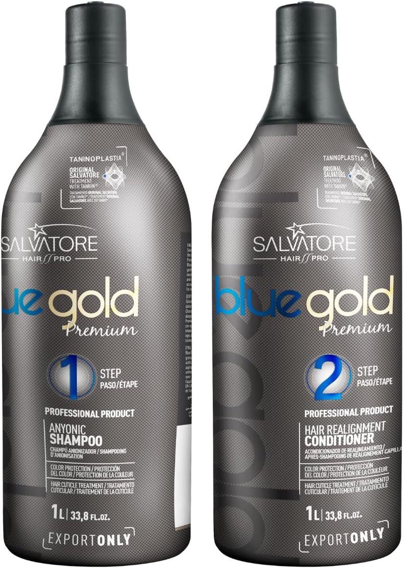 Salvatore 1L Anti-Waste Shampoo, Conditioner Reconstructor - Premium Blue Gold Formulation