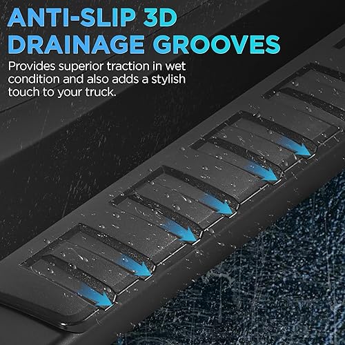 Miniatura 28 de PZ Estribos de acero inoxidable con espejo de 6 pulgadas, barra Nerf con escalón lateral, compatible con Ford F-150 2015-2024 2017-2024 F-250 F-350