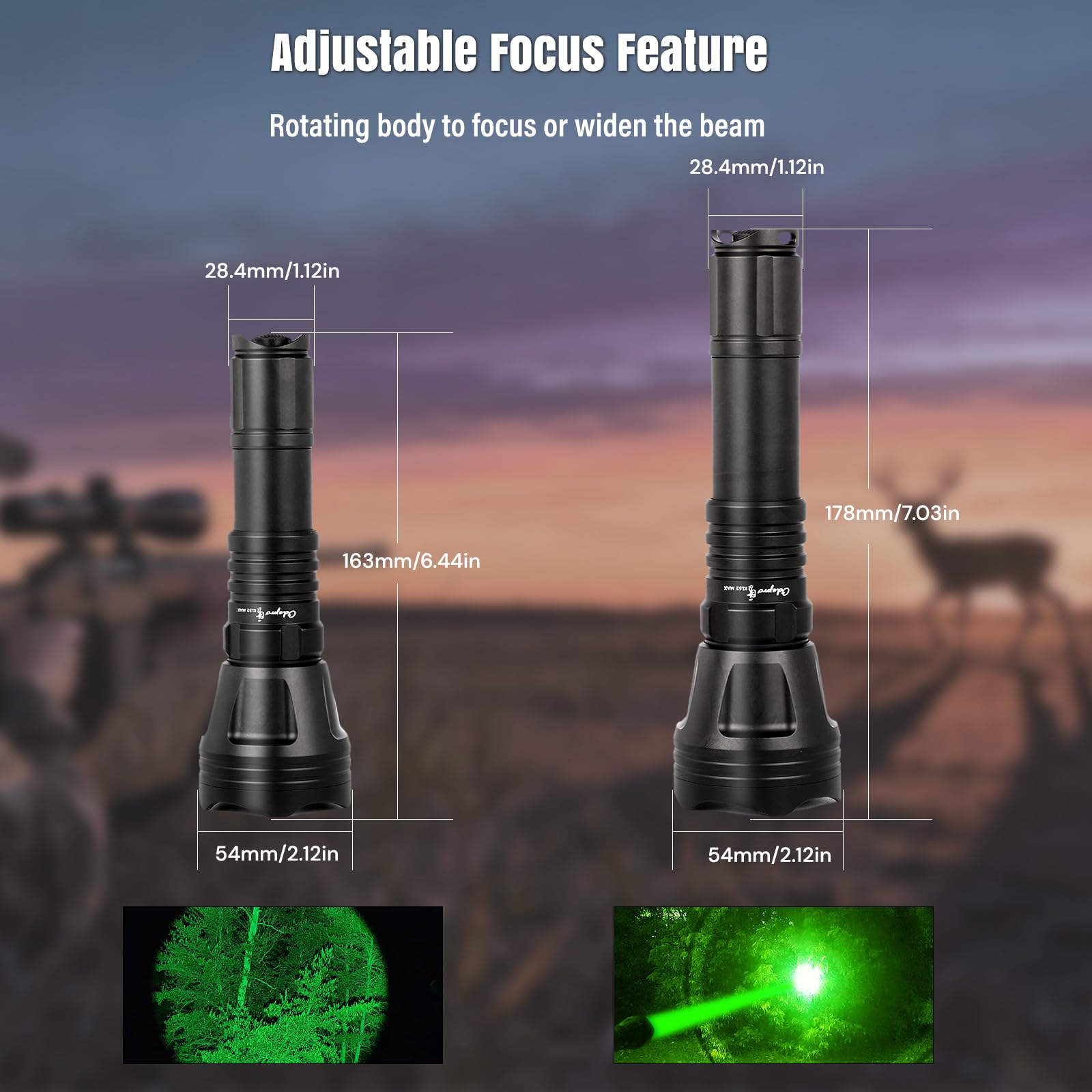 KL52 MAX Torcia elettrica da caccia super luminosa a lungo raggio Zoomable Predator Light con LED IR850 rossi verdi bianchi Supporto interruttore a pressione continuo per Coyote Hog Varmint