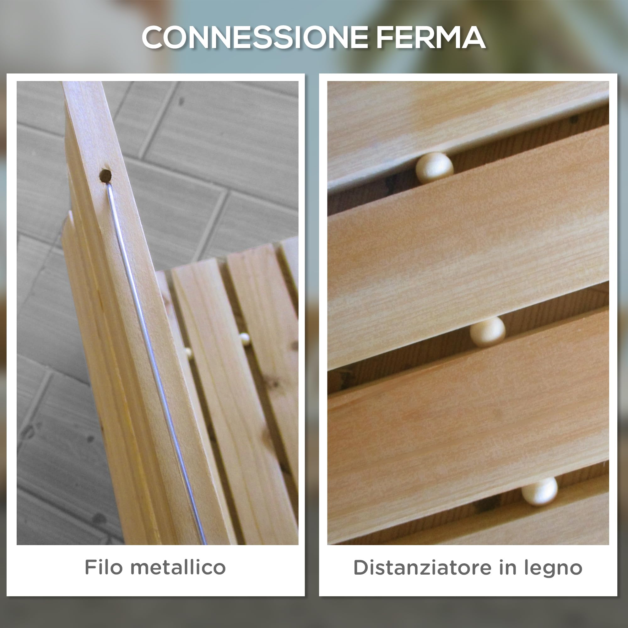 Outsunny Passerella per Giardino a Doghe Arrotolabili, Vialetto Giardino in Legno di Abete, Sentiero da Esterno di Legno, 120x38 cm, Color Legno