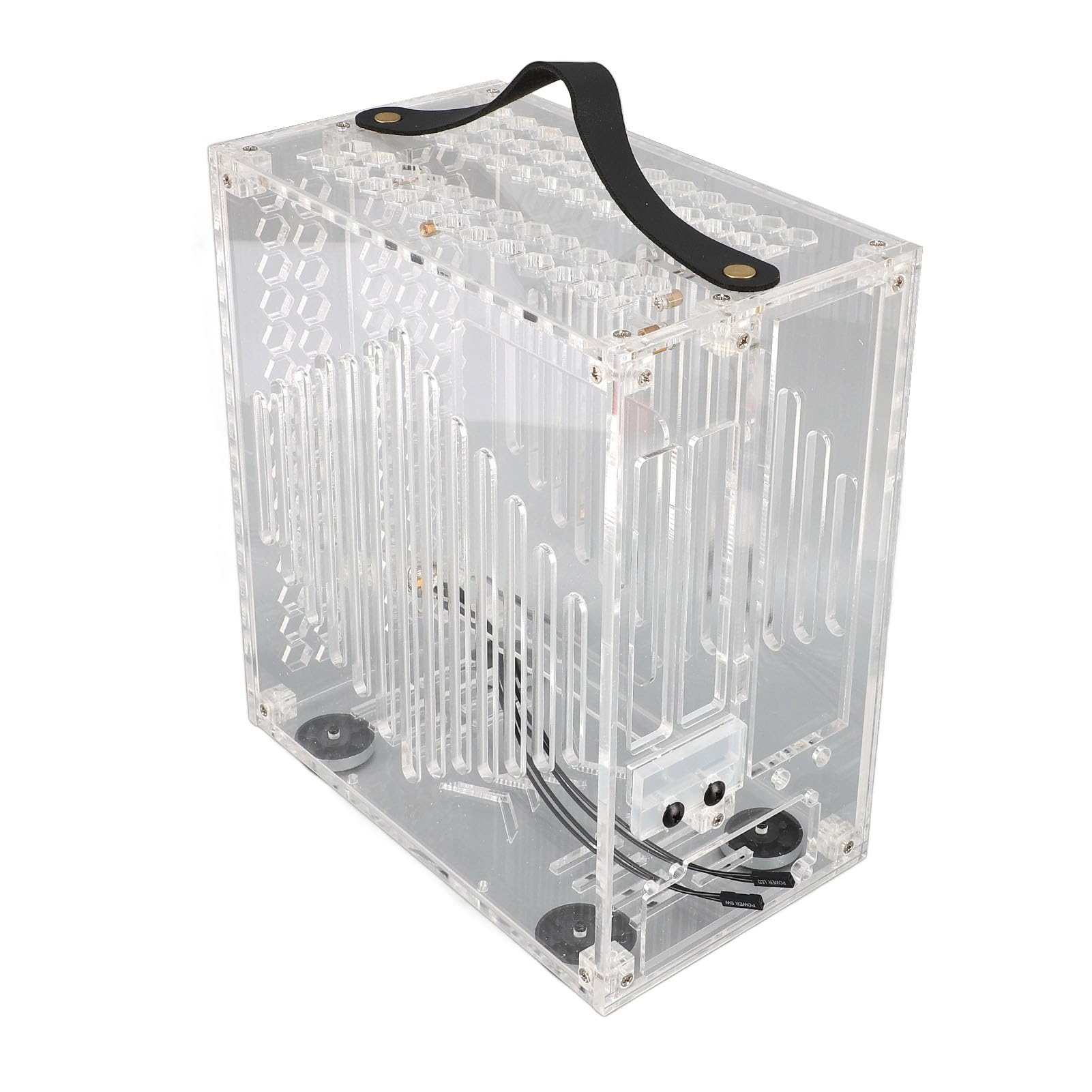 Piccola Custodia per PC da Gioco Design Aperto a 360 Gradi in Acrilico Trasparente Leggero per L'intrattenimento Domestico 23x20,5x12 Cm (Chiara)