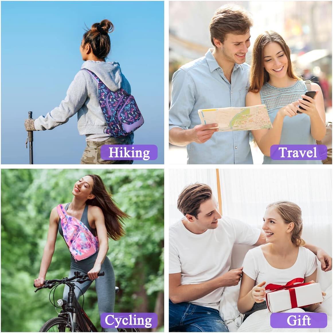 VASCHY Sling Bag for Men Women, One Strap Over the Shoulder Cross Body Backpack Chest Bag for Hiking/Travel/Outdoor - Image 2